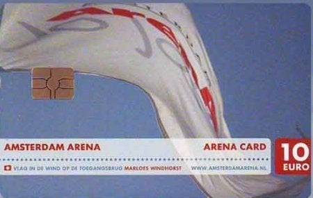 ArenA kaart A082.01 Ajaxvlag en witte balk gebruikt, Ophalen of Verzenden, Nederland