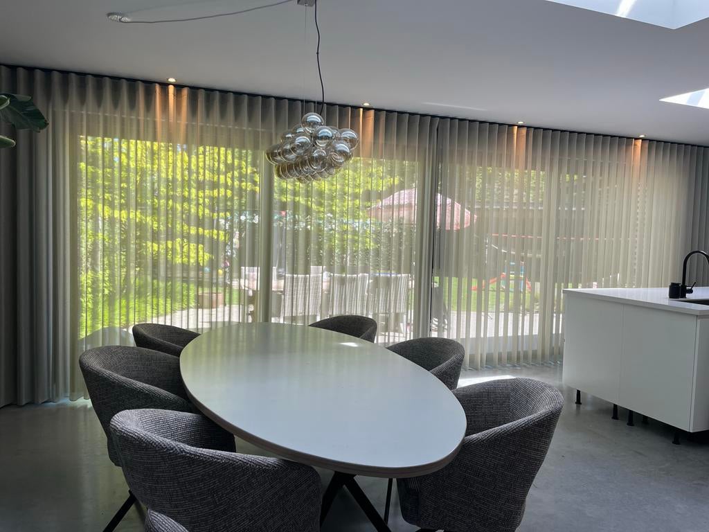 Nieuw inbetween gordijn beige waveplooi, Ophalen of Verzenden, Nieuw, Beige, 200 cm of meer
