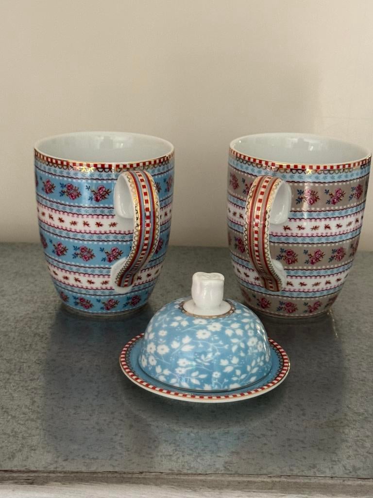 Pip Studio servies 2 theebekers minivlootje, Overige typen, Ophalen of Verzenden, Zo goed als nieuw, Overige stijlen