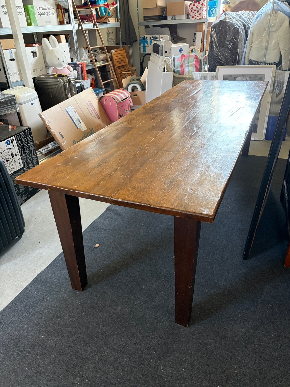 Eettafel 260cm bij 90cm. Fijnste tafel ooit!, Ophalen of Verzenden, Zo goed als nieuw