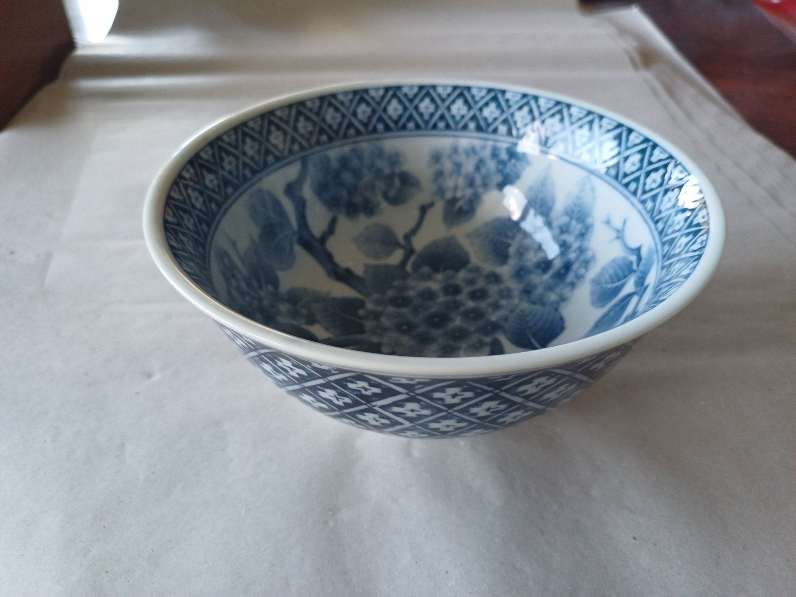 Vintage Arita porseleinen rijstkom, blauw-wit, 12 cm, Ophalen of Verzenden
