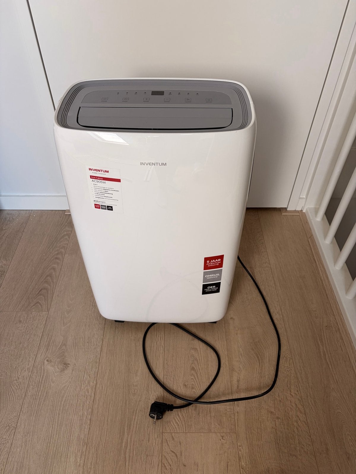 Inventum Mobiele Airconditioner AC905W - Zo goed als nieuw, Witgoed en Apparatuur, Airco's, Ophalen, Minder dan 60 m³, Timer, 3 snelheden of meer