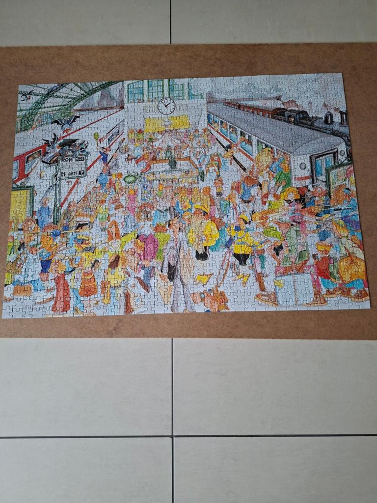 Puzzel 1000 stukjes. Railway station, Ophalen, 500 t/m 1500 stukjes, Gebruikt, Legpuzzel