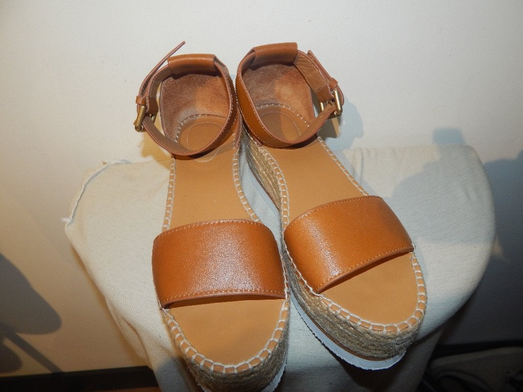 See by Chloe sandalen plateau cognac bruin gouden gesp 41, Bruin, Verzenden, See by chloe, Sandalen of Muiltjes