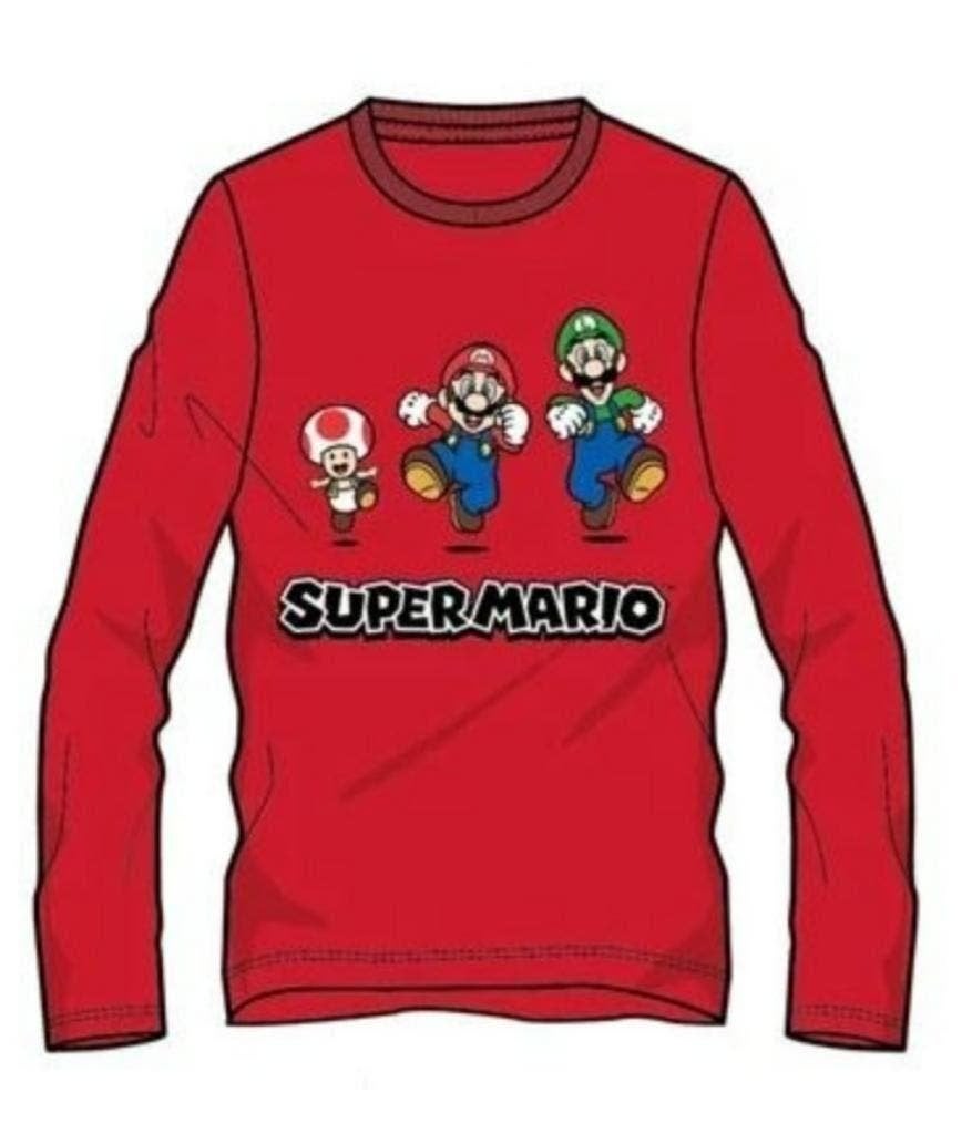 Super Mario Longsleeve Shirt Rood - Maat 104-110-116-128-140, Super Mario, Nieuw, Ophalen of Verzenden, Jongen