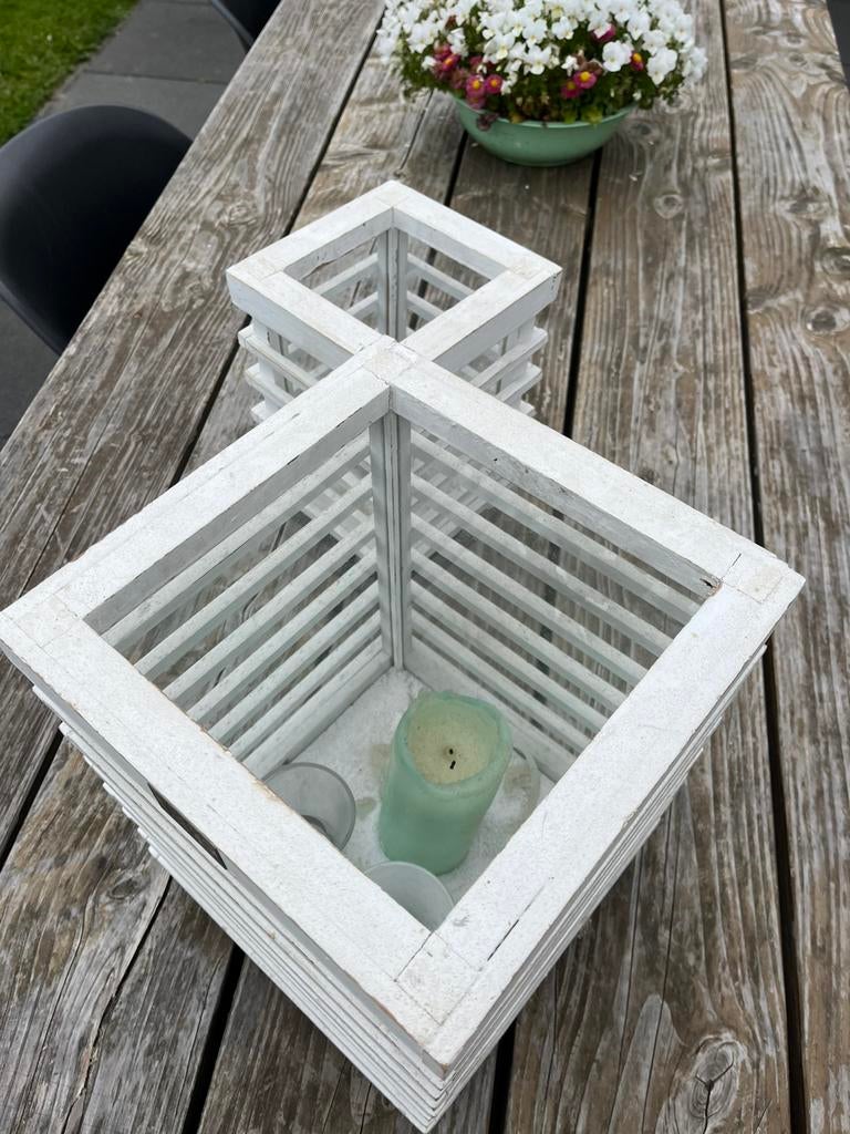 Set windlichten wit, Ophalen, Minder dan 50 cm, Zo goed als nieuw, Minder dan 100 cm