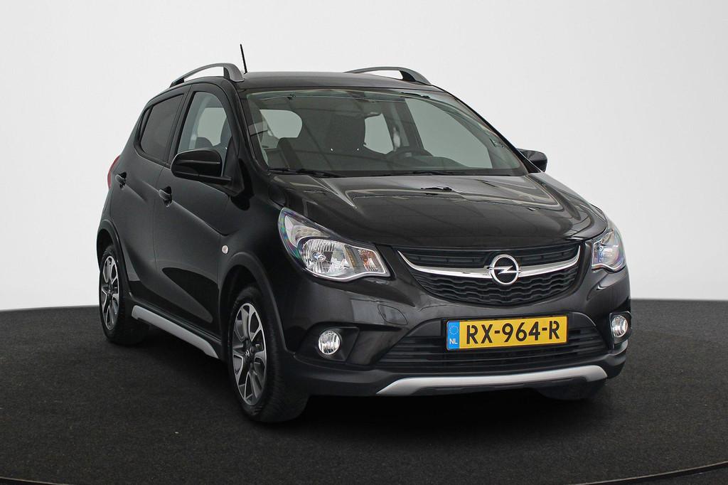 Opel KARL 1.0 Rocks Online Edition Automaat Carplay Cruise c, Auto's, Opel, Stof, Gebruikt, Zwart, Origineel Nederlands
