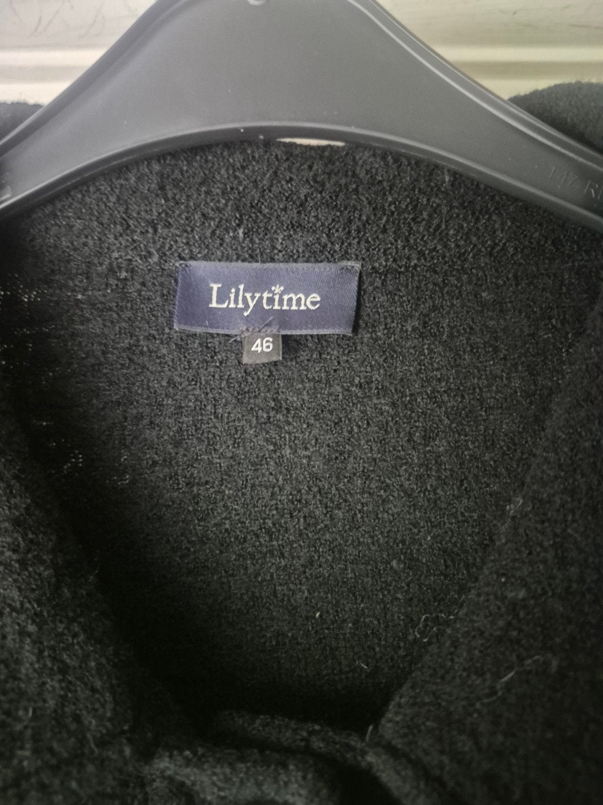 lilytime zwart jasje 46, Ophalen of Verzenden, Zo goed als nieuw, Maat 46/48 (XL) of groter, Zwart