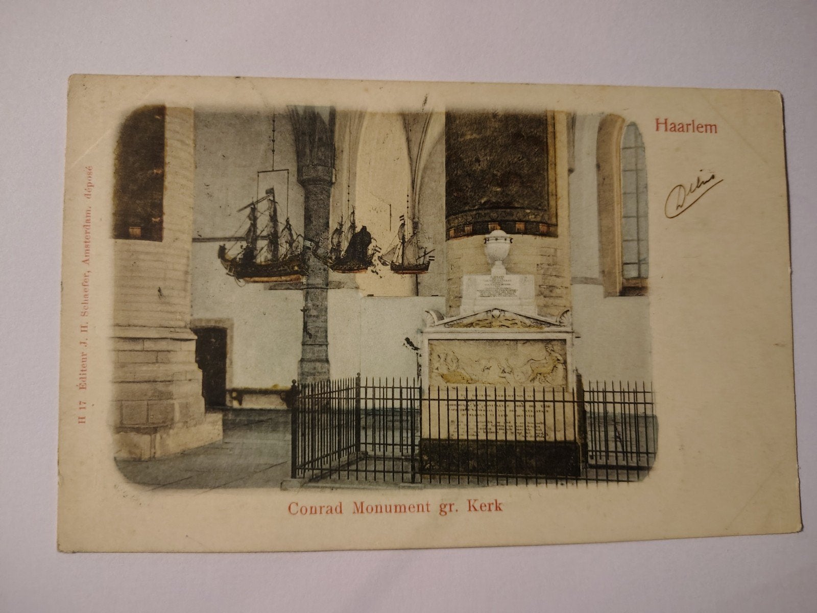 Haarlem Conrad Monument gr. Kerk, Ophalen of Verzenden, Noord-Holland