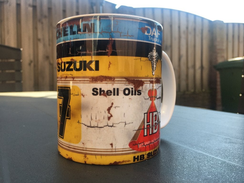 ✅ Barry Sheene HB Suzuki mok Vintage olie Moto GP, Ophalen of Verzenden, Nieuw, Motoren