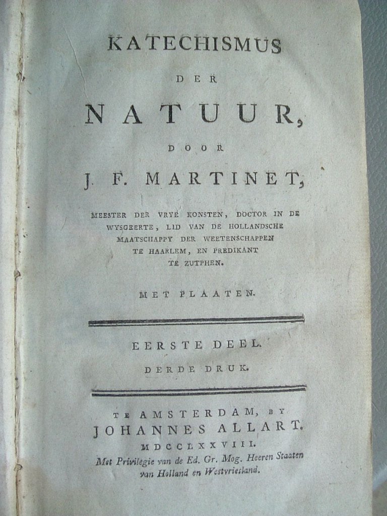 Katechismus der natuur uit 1778., Antiek en Kunst, Ophalen of Verzenden, J.F. Martinet