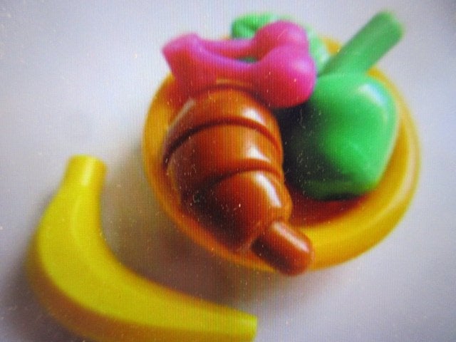nr. 5576, bordje met croissant appel banaan en kersen., Ophalen of Verzenden, Zo goed als nieuw, Complete set, Lego