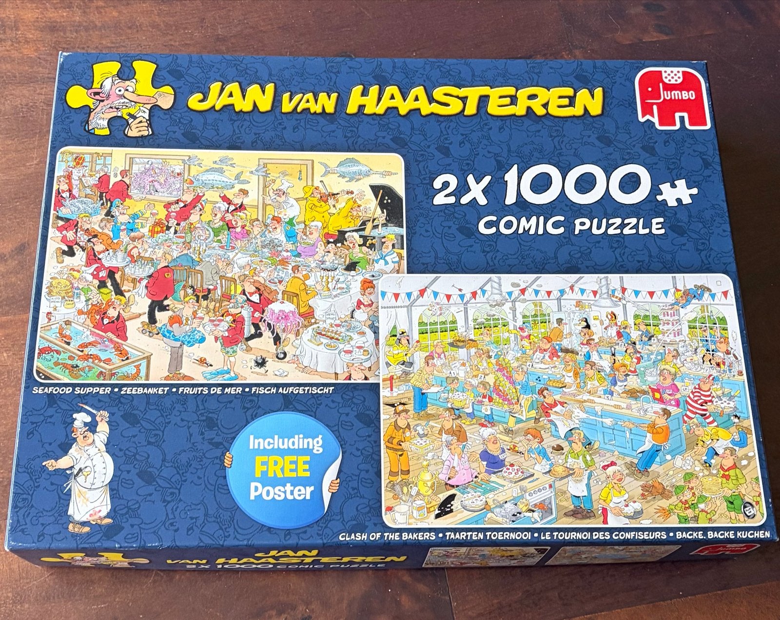 Jan van Haasteren 2x1000 stukjes - Comic Puzzel, Ophalen of Verzenden, 500 t/m 1500 stukjes, Zo goed als nieuw, Legpuzzel