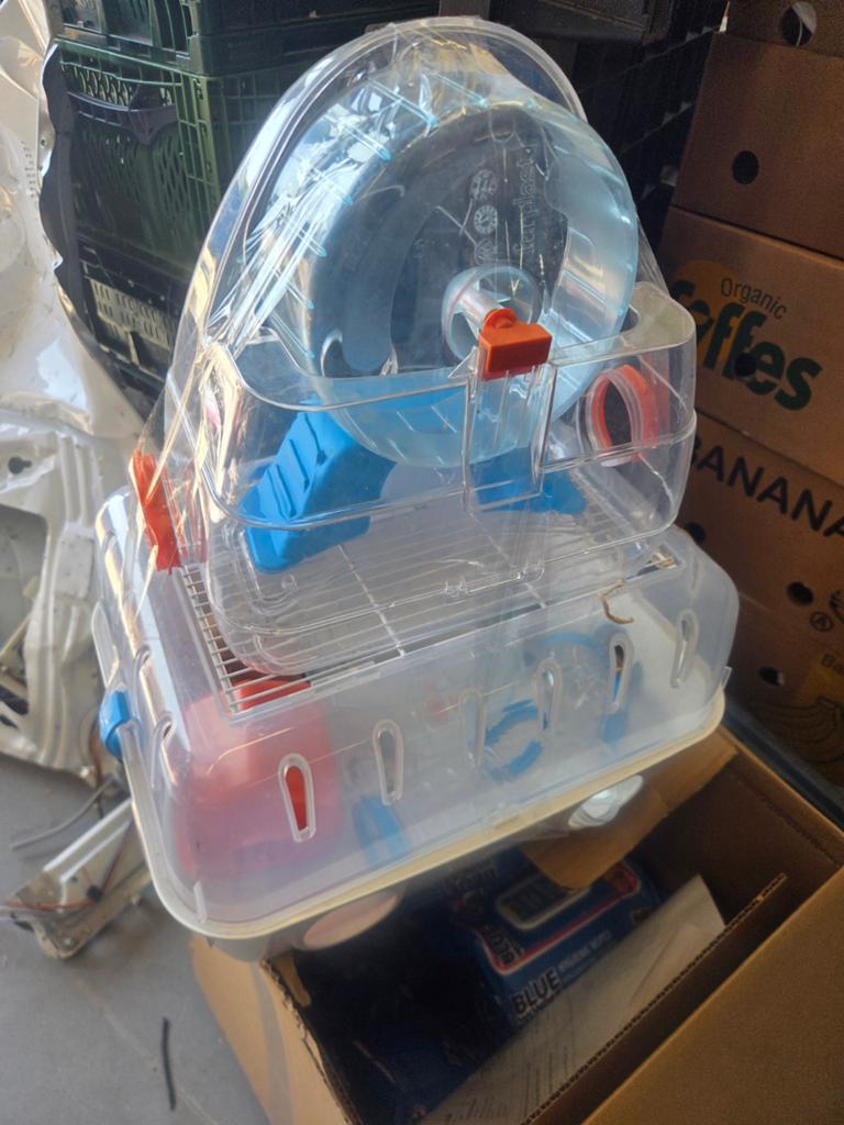 Hamsterkooi  doorzichtig, Ophalen, Gebruikt