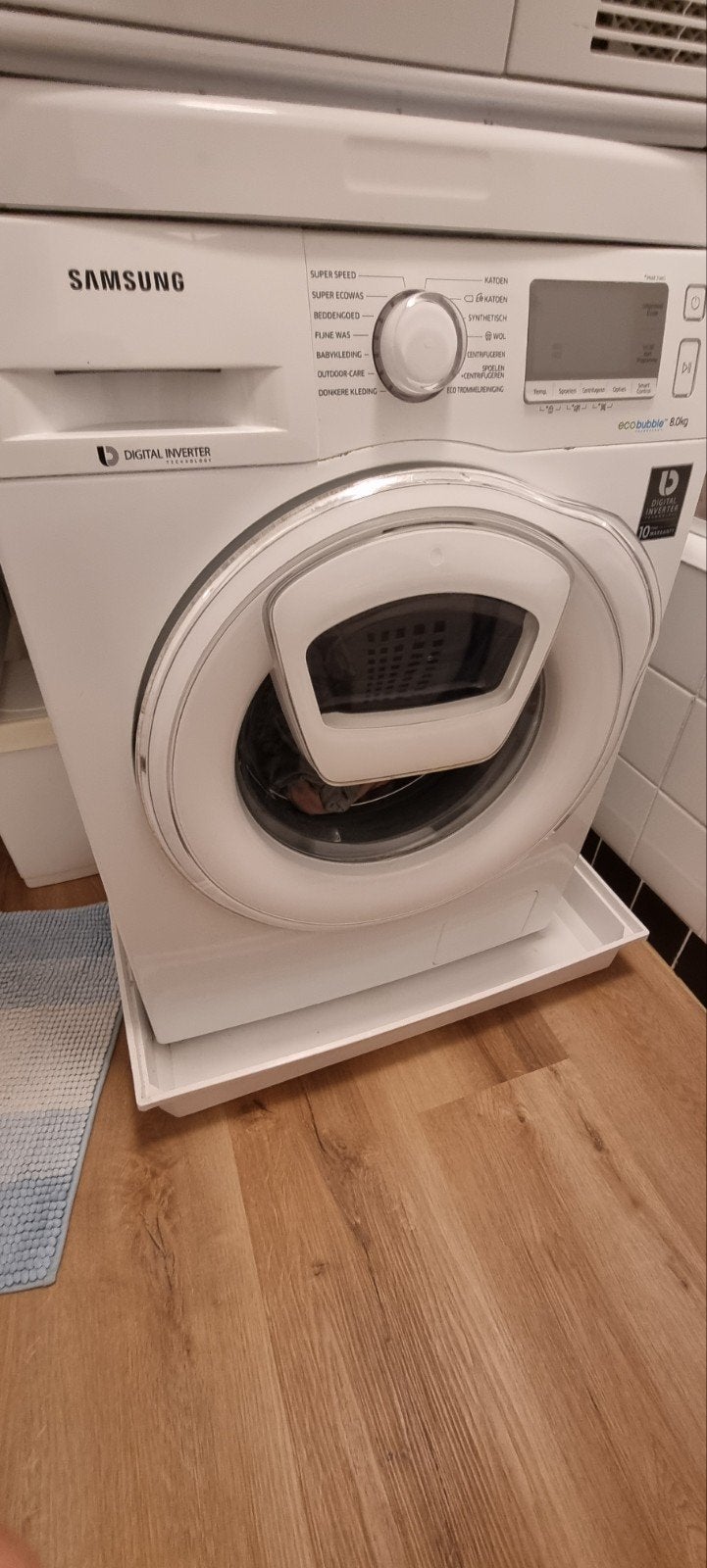 Wasmachine 8.0 kg Samsung digitale inverter, Ophalen of Verzenden, Zo goed als nieuw, Voorlader, 85 tot 90 cm