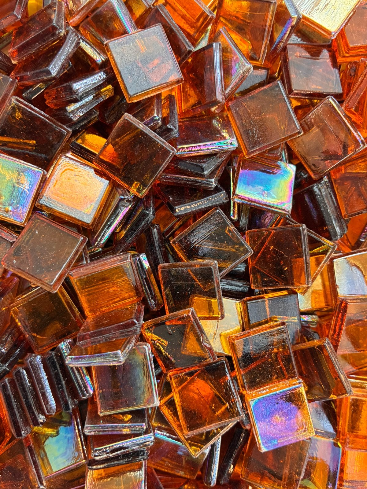 Amber glas mozaiek!, Verzenden, Zo goed als nieuw