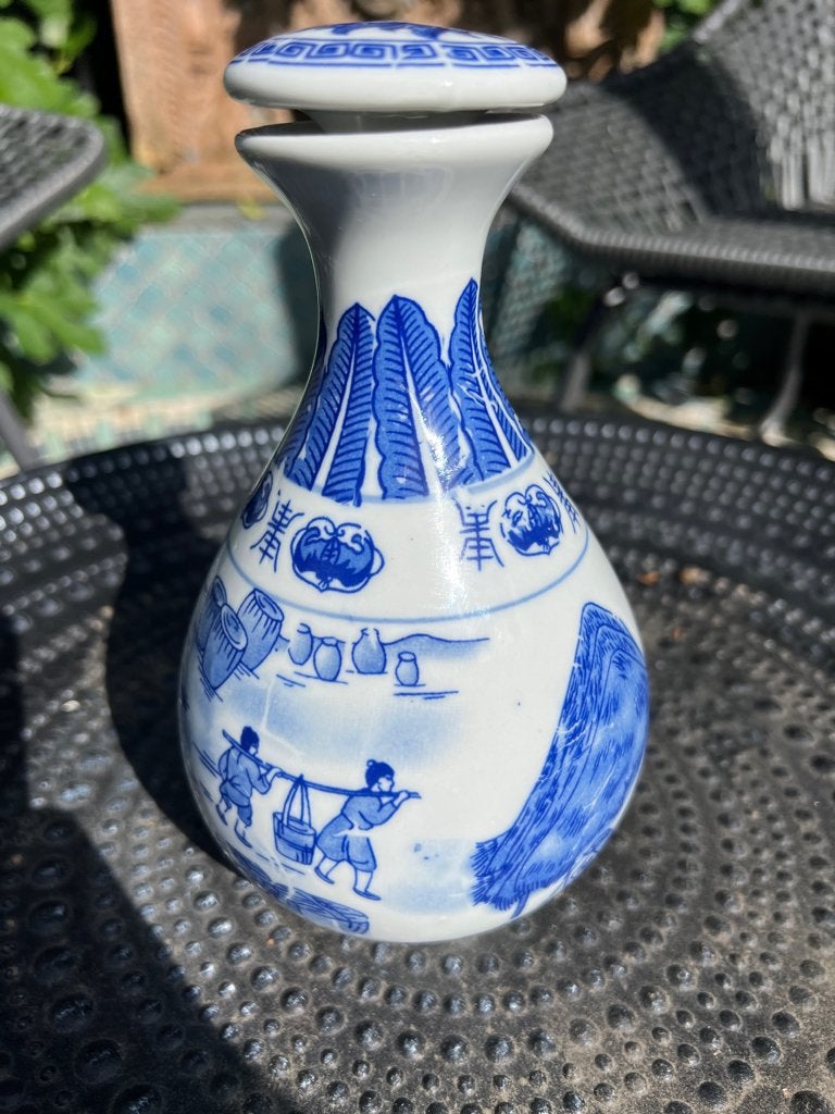 Chinees vaasje met deksel chinese aziatisch porselein, Antiek en Kunst, Ophalen of Verzenden