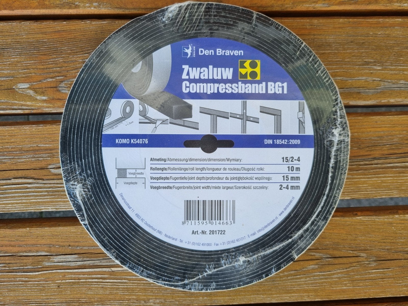 Zwaluw Compressband BG1, 15 mm en 10 meter lang nieuw, Minder dan 4 cm, Overige materialen, Nieuw, Ophalen of Verzenden