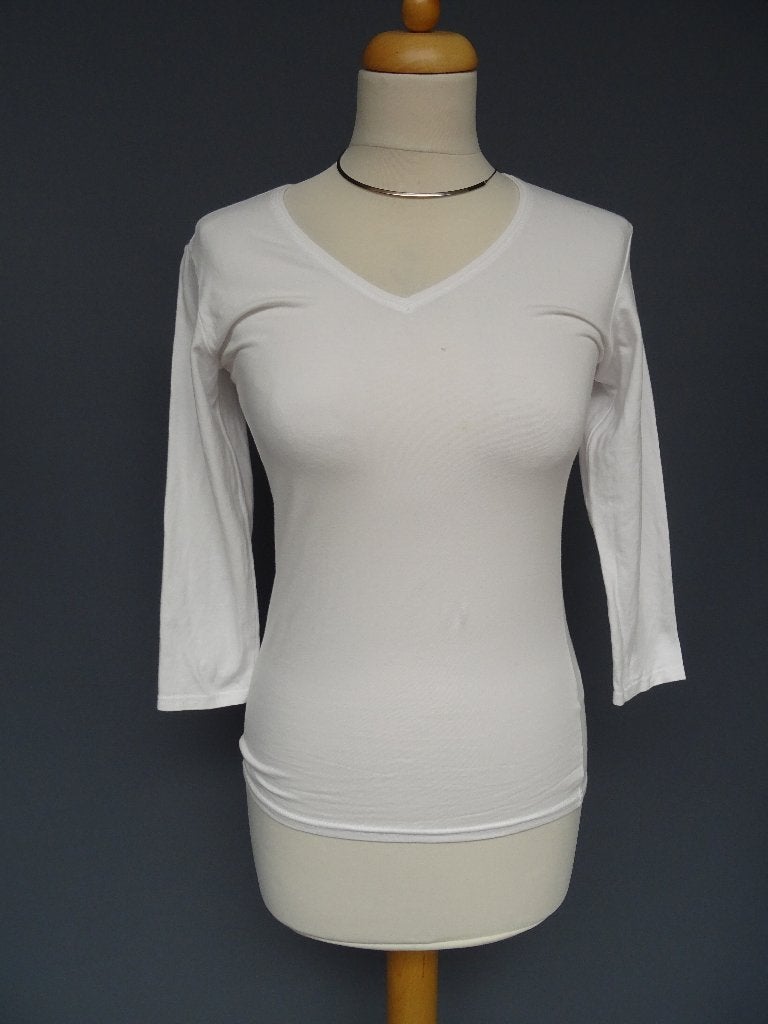 SALE !! ANNI ROLFI maat S, basic longsleeve shirt., Ophalen of Verzenden, Zo goed als nieuw, Maat 46 (S) of kleiner, Wit