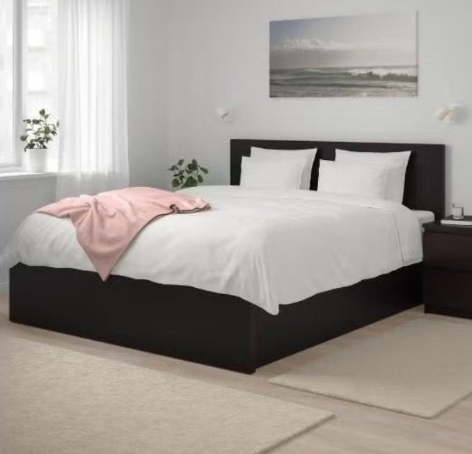Ikea bed Malm+ 2 Malm nachtkastjes+4 laden en lattenbodems, Huis en Inrichting, Slaapkamer | Bedden, Ophalen, Gebruikt, Wit, 140 cm