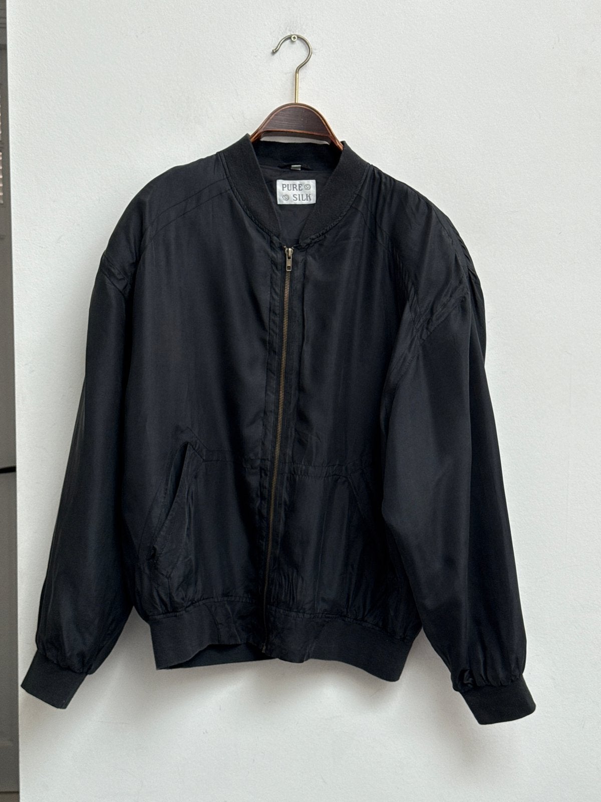 Pure Silk Vintage Bomber Jack Maat L, Kleding | Heren, Ophalen of Verzenden, Zo goed als nieuw, Maat 52/54 (L), Zwart