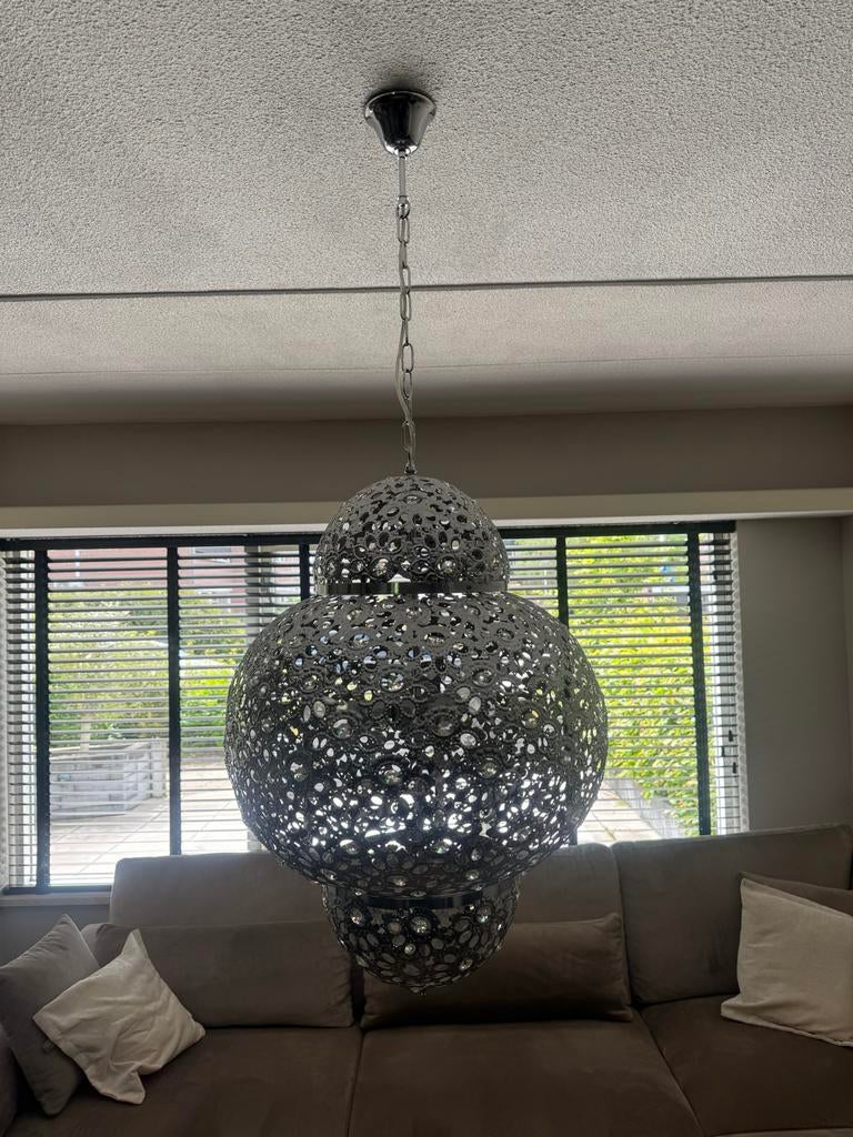 Zilveren Plafondlamp & Hanglamp, Ophalen, Gebruikt, Metaal, 50 tot 75 cm