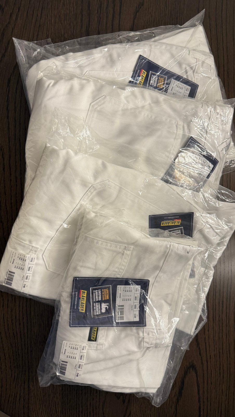 5x Nieuwe Blåkläder witte werkbroeken maat 48, Kleding | Heren, Ophalen, Nieuw, Wit