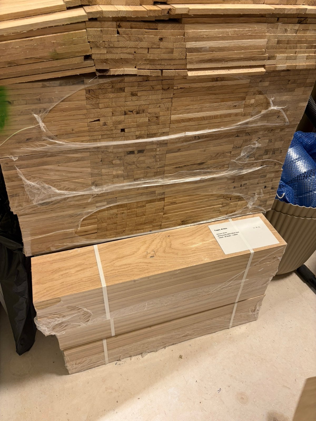 Ongebruikte eikenhouten parketvloer + 12m2 ondervloer, Nieuw, 10 m² of meer, Hout, Ophalen