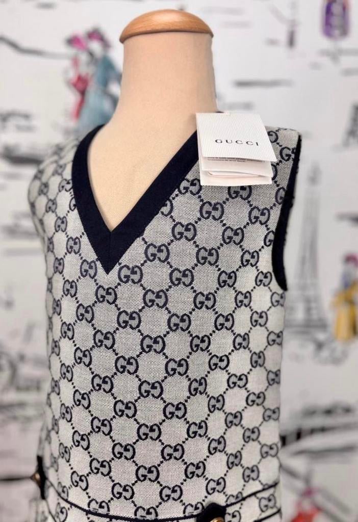 Gucci GG navy supreme jurk meisje maat 5 NIEUW, Customercare@gucci.com, Jurk of Rok, Gucci, Verzenden