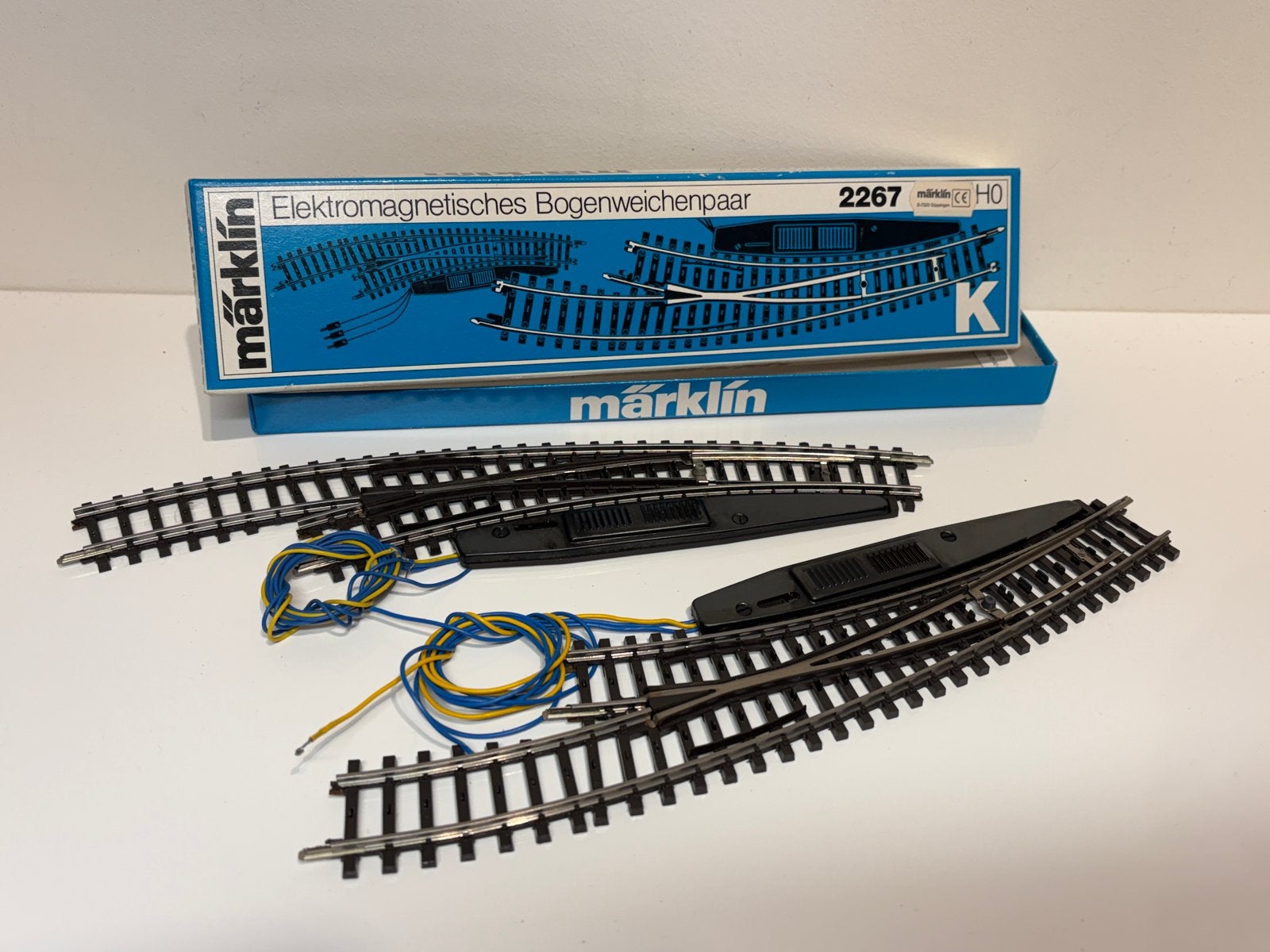 Marklin H0 2267 paar gebogen elektrische wissels K-rail OVP, Wisselstroom, Rails, Ophalen of Verzenden, Zo goed als nieuw