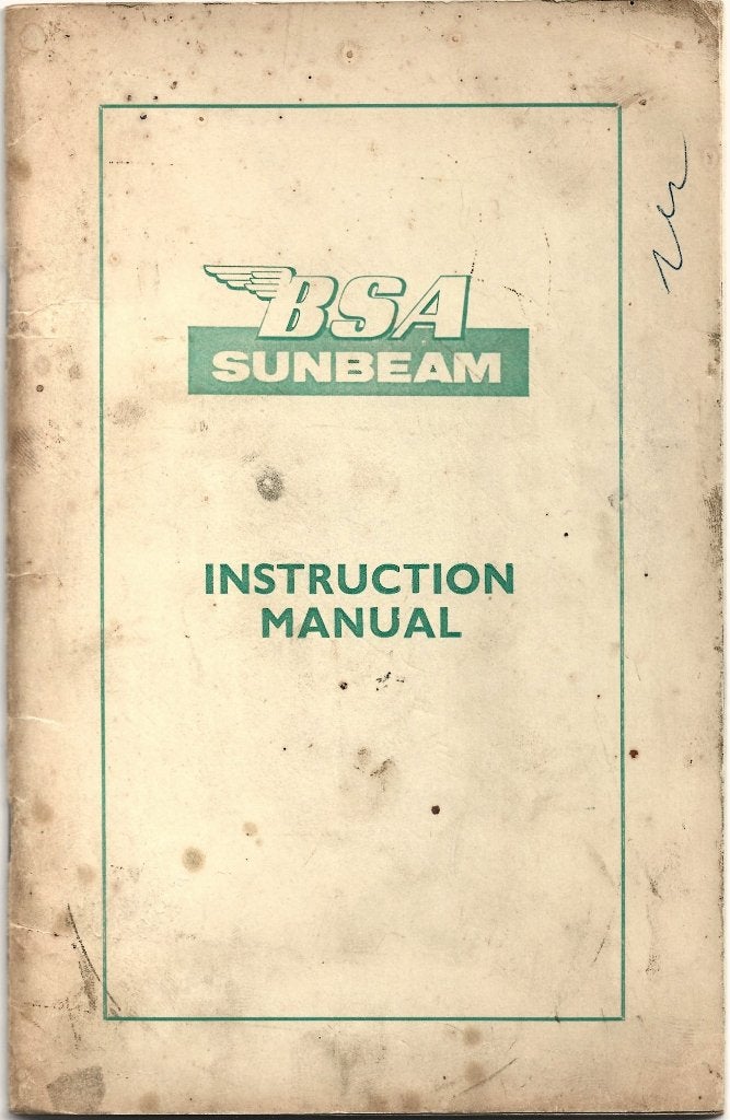 BSA Sunbeam scooter B1 B2 B2 S manual (7475z), Motoren, Ophalen of Verzenden, Overige merken