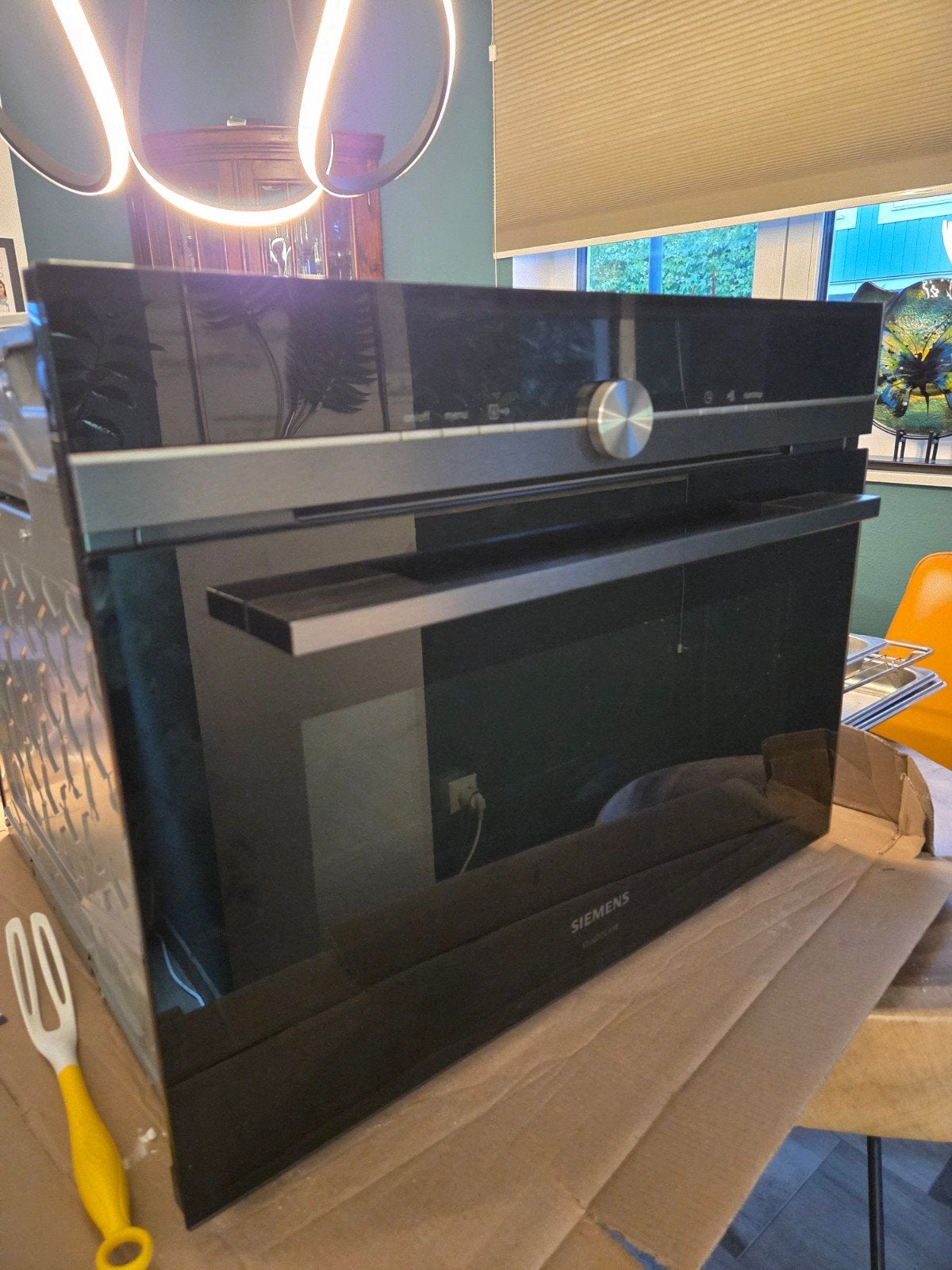 Siemens iQ700 CS858GRB6/41 –BlackSteel – FullSteam stoomoven, Ophalen, 45 tot 50 cm, Siemens, Inbouw