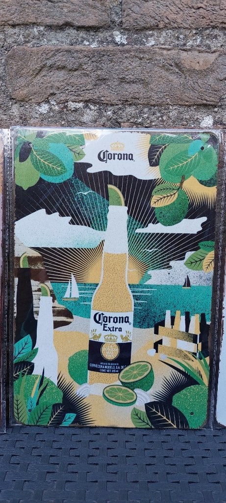 Metalen reclamebord Corona (nr 16), Ophalen of Verzenden, Nieuw, Reclamebord, Plaat of Schild, Overige merken