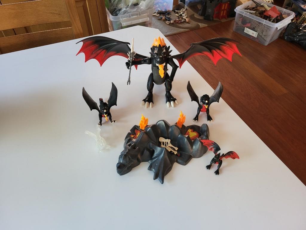 Playmobil Draken familie Zwart, Kinderen en Baby's, Speelgoed | Playmobil, Ophalen, Zo goed als nieuw