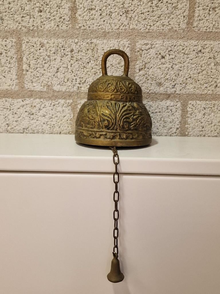 Oude koperen ophang  bel, Antiek en Kunst, Antiek | Koper en Brons, Ophalen