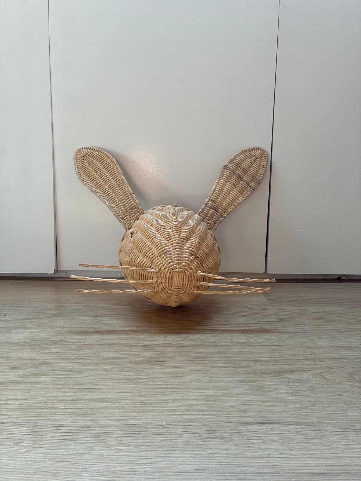 Rotan gevlochten konijn - Wanddecoratie 45x35 cm, Ophalen, Beige, Boho, Zo goed als nieuw