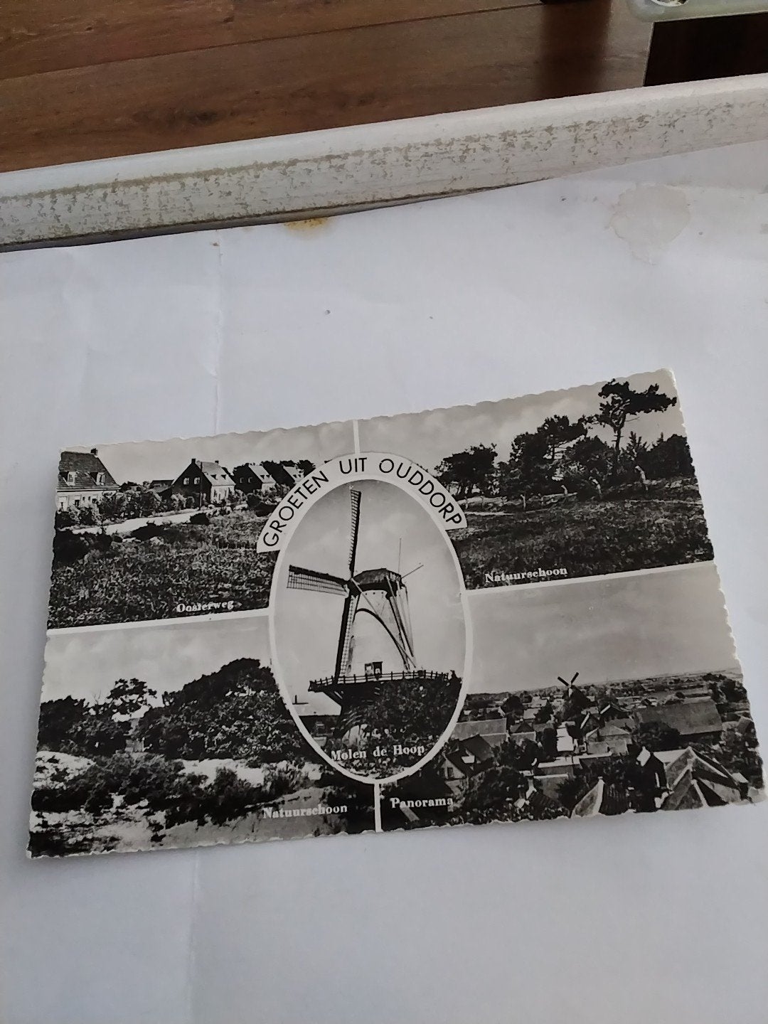 Oude ansichtkaart 'Groeten uit Ouddorp' met molen 1962, Verzamelen, Ophalen of Verzenden, 1940 tot 1960, Gelopen, Zuid-Holland