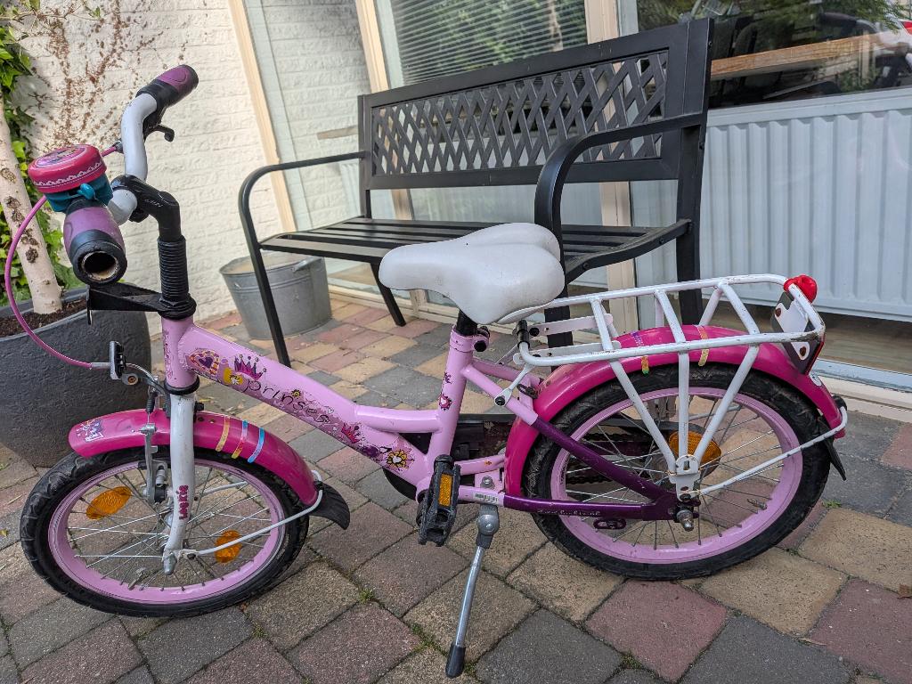 16 inch meisjesfiets, Fietsen en Brommers, Fietsen | Meisjes, Ophalen, Terugtraprem, Gebruikt, Batavus