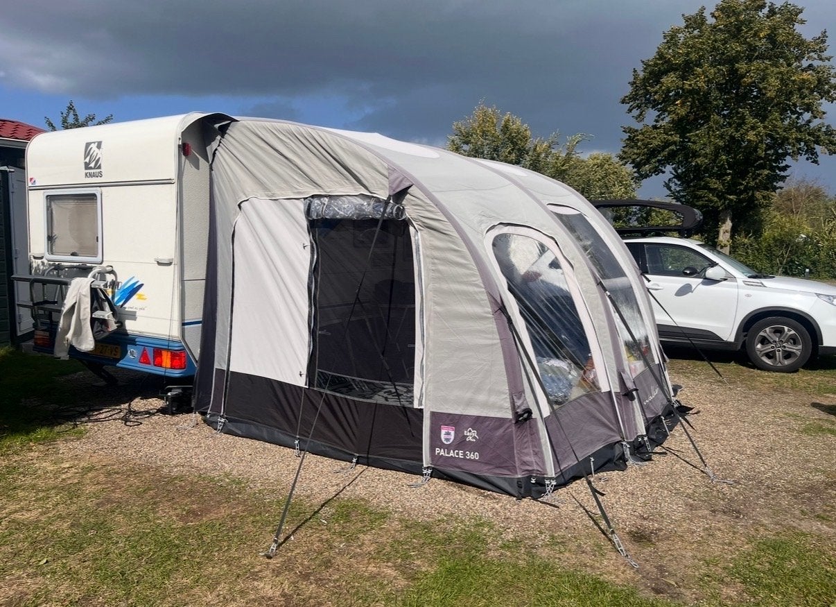 Walker Deeltent Palace 360 met uitbouw - Opblaasbaar, Ophalen, Gebruikt, Walker Campingstyle