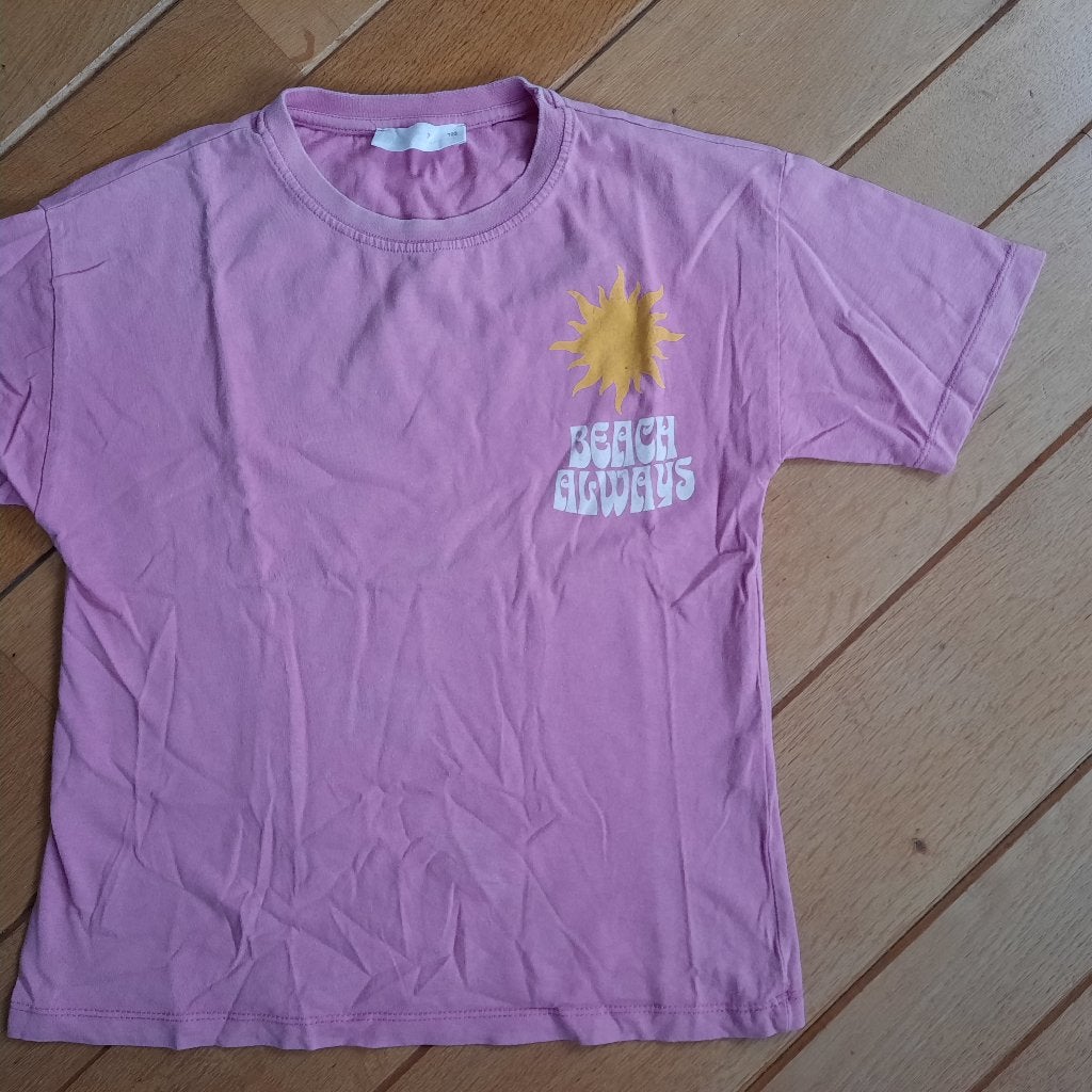 Zara t- shirt lila met print maat 122, Ophalen of Verzenden, Zo goed als nieuw, Zara, Shirt of Longsleeve