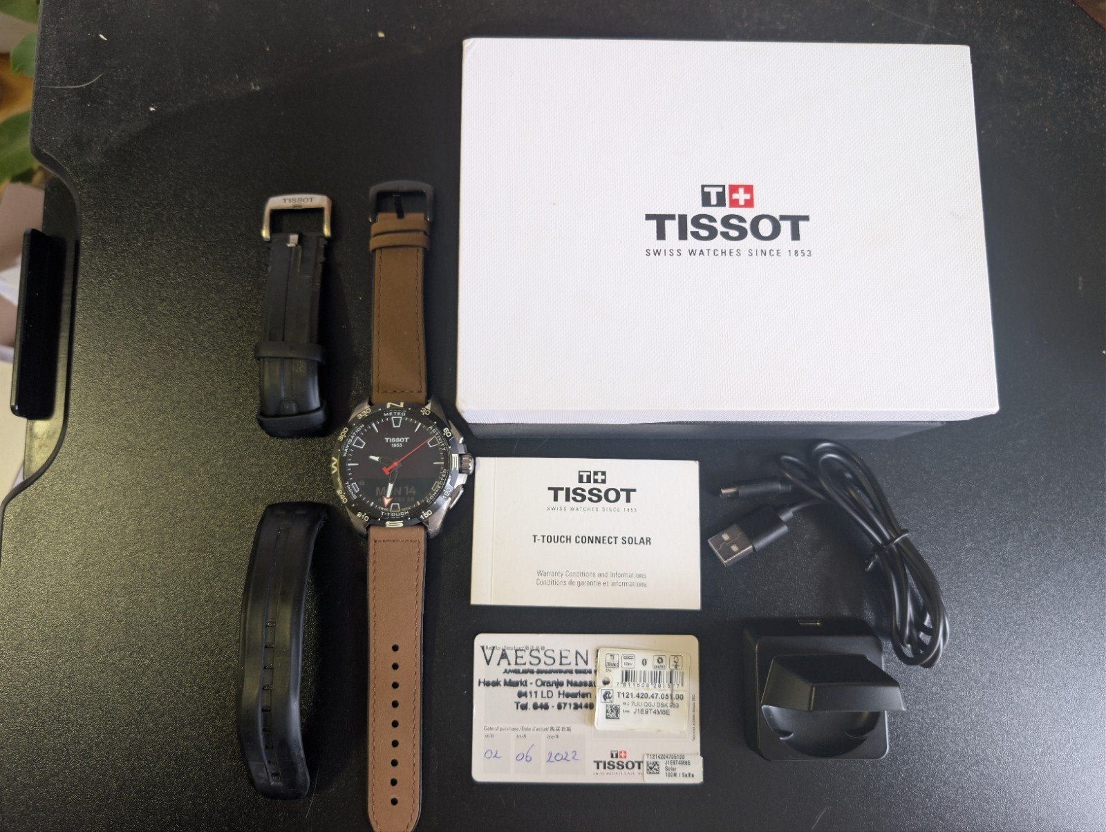 Tissot T-Touch Connect Solar Smartwatch, Sieraden, Tassen en Uiterlijk, Ophalen of Verzenden, Zo goed als nieuw, Waterdicht, Stappen