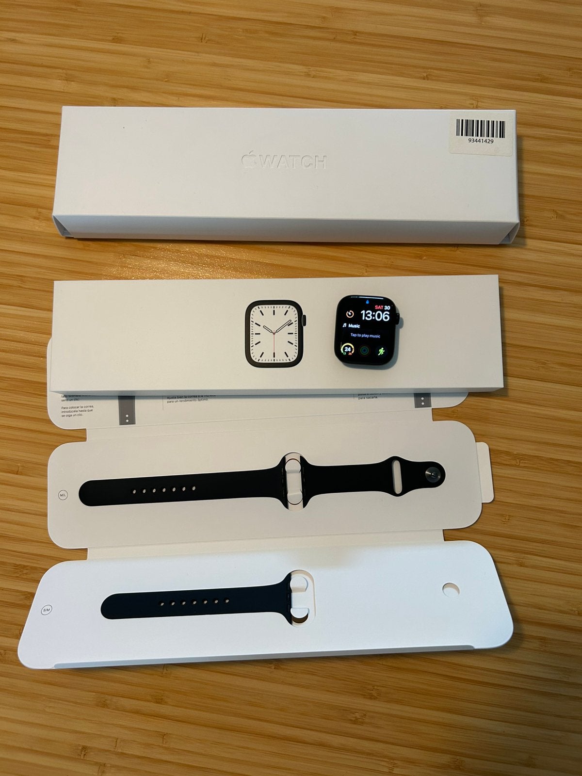 Apple Watch 7 (45mm Midnight Alu GPS), Ophalen, Zwart, IOS, Zo goed als nieuw