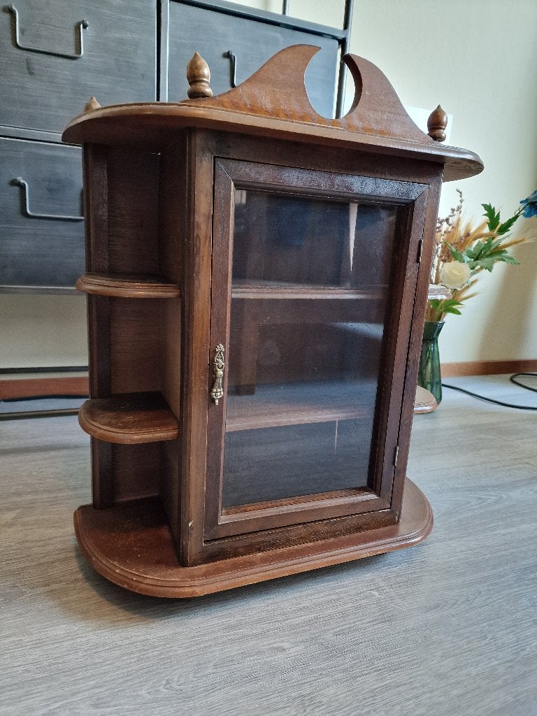 Vintage houten servieskastje, Ophalen, Zo goed als nieuw