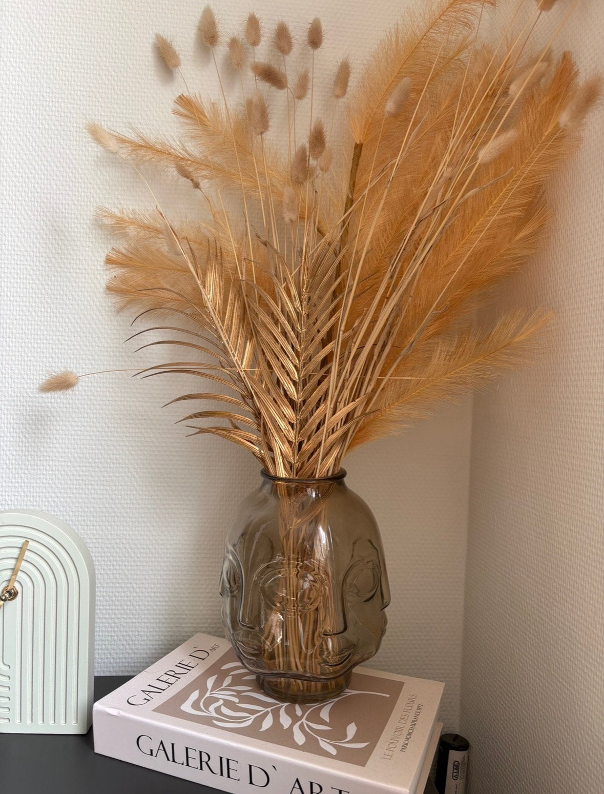 Vaas inclusief droogbloemen, Ophalen of Verzenden, Zo goed als nieuw