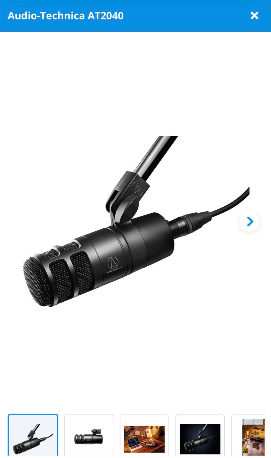 Audio-Technica AT2040 Microfoon met toebehoren - Nieuwstaat, Ophalen of Verzenden, Nieuw, Studiomicrofoon