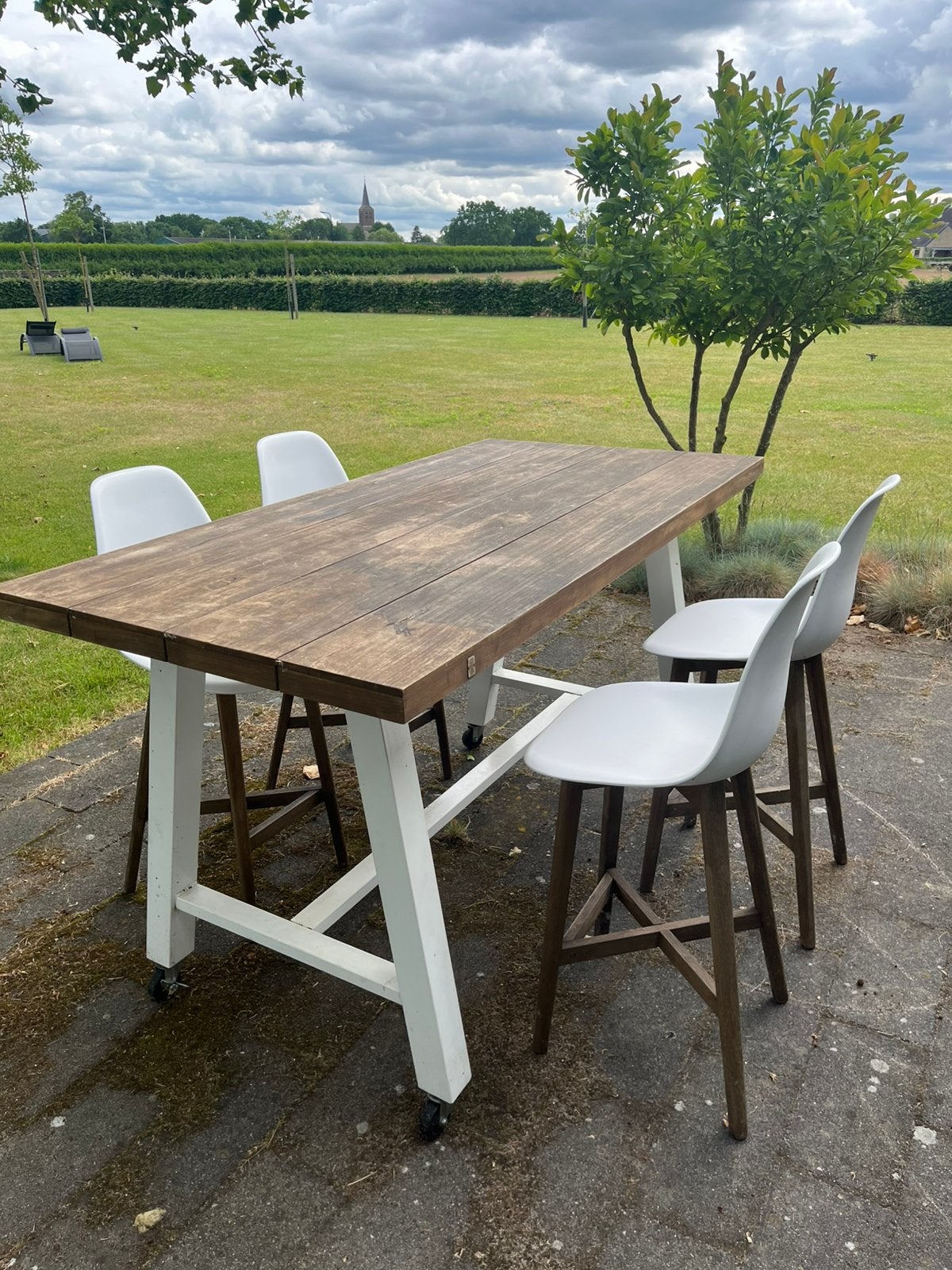 Tuintafel / statafel, Ophalen, Gebruikt, 50 tot 100 cm, 150 tot 200 cm