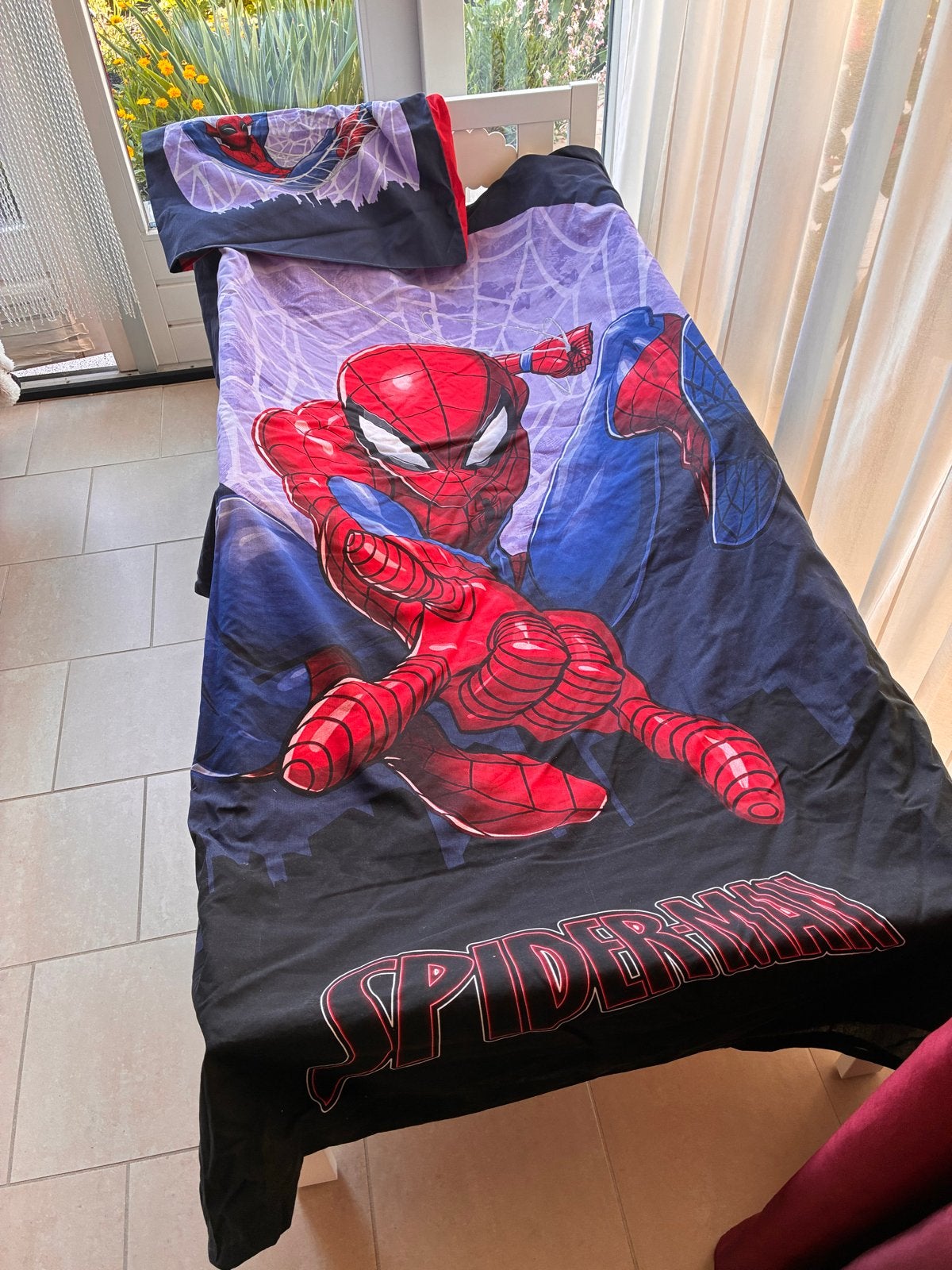 Spiderman dekbedovertrek eenpersoons incl. dekbed en kussen, Eenpersoons, Meerkleurig, Dekbedovertrek, Katoen