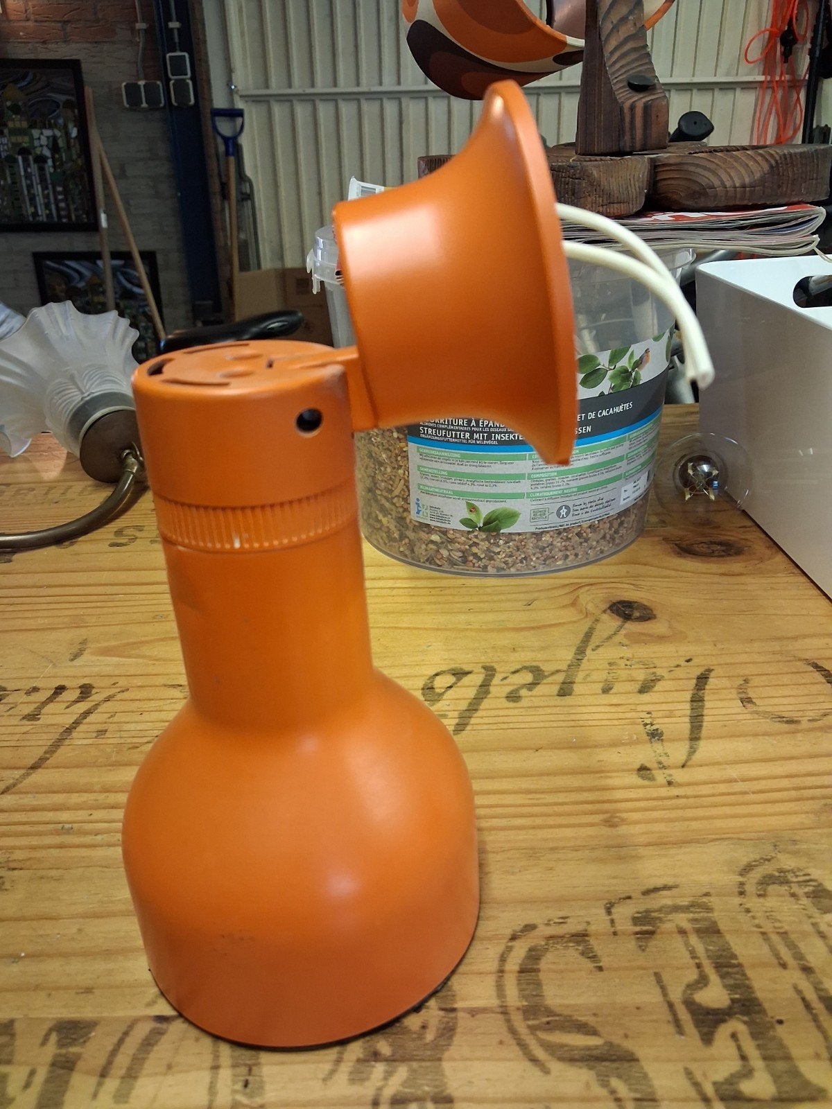 Vintage Oranje Wandlamp/Spot - Jaren '70 Design, Ophalen of Verzenden