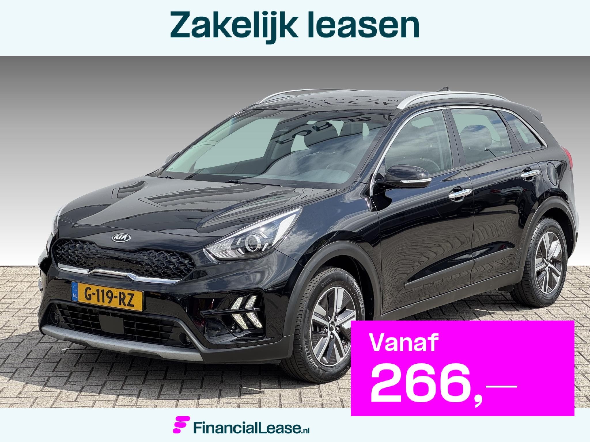 Kia Niro 1.6 GDi Hybrid DynamicLine NL-AUTO | CAMERA | LEDER, Gebruikt, Euro 6, 2 kWh, Leder en Stof