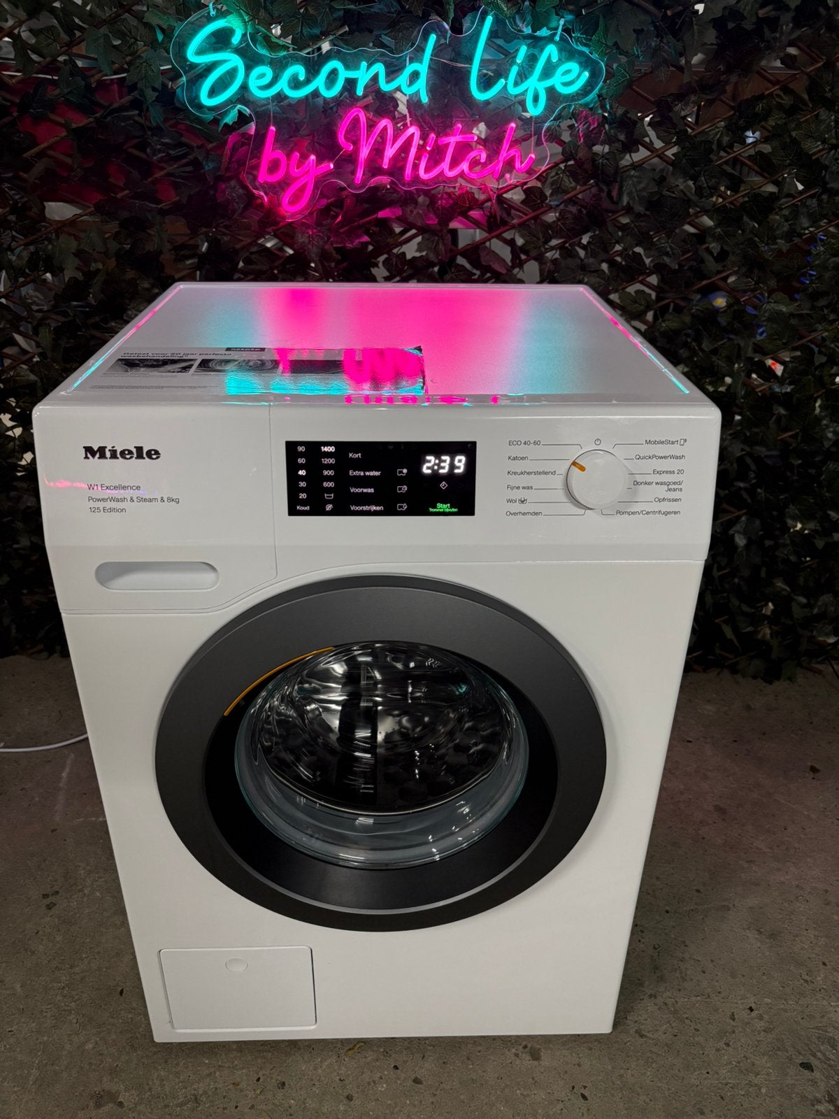 Miele W1 125 Edition PowerWash & Steam Wasmachine, Ophalen, 1200 tot 1600 toeren, 8 tot 10 kg, Voorlader